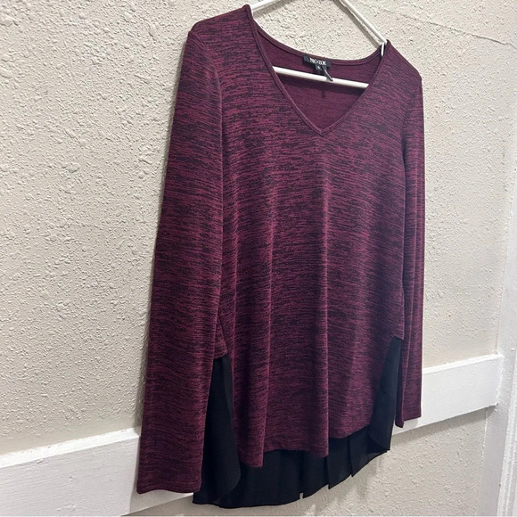 NIC+ZOE Winterberry V-Neck Mixed Media Sweater XS - Picture 5 of 6